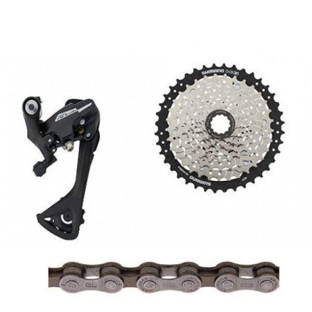 Shimano Shimano Acera RD-M3020 8 Vites Arka Aktarıcı+CS-HG400 11-40T Cn-HG40 Zincir Kaset Ruble Seti