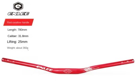 Enlee ENLEE Riser Açılı 9mm Gidon Kırmızı 31.8mm
