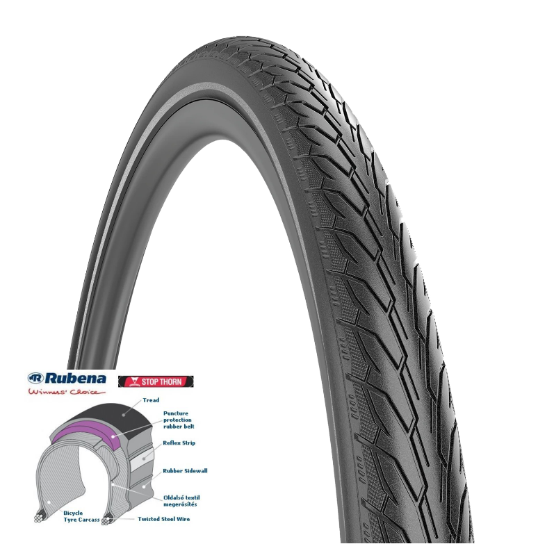 Rubena Rubena 24X1.90 Zırhlı Dış Lastik Stop Thorn 3mm Flash