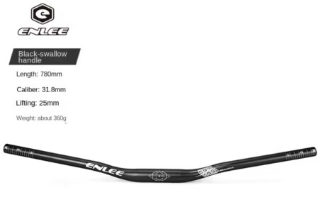 Enlee ENLEE Riser Açılı 9mm Gidon Siyah 31.8mm