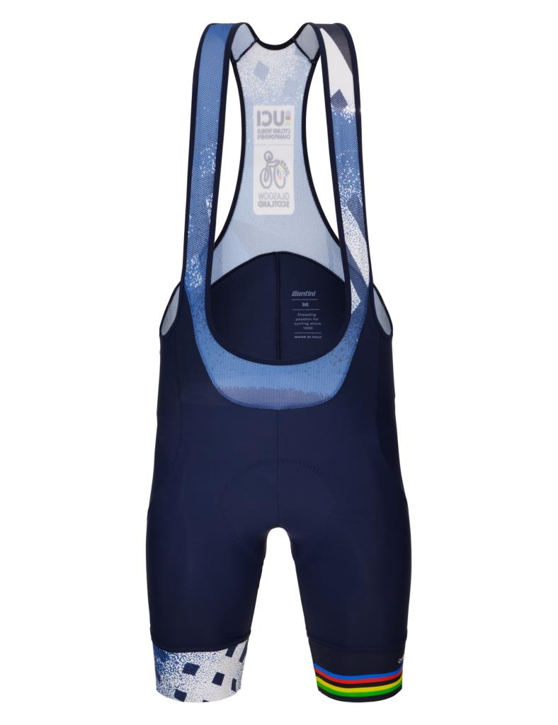 Santini Santini UCI Cycling World Championship Askılı Bisiklet Taytı RE1075GITCITY3WCG Blu Nautica