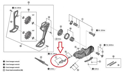 Shimano SHIMANO Abdeckung RD-M9260 für Kabel mit Schraube Ersatzteil