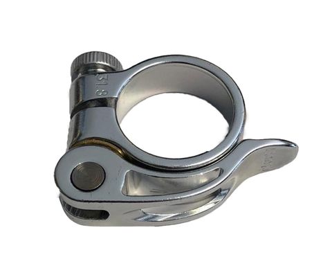 Zoom Zoom AT-101 Alüminyum 34.9mm Pirinç Pullu Mandallı Sele Kelepçesi Gümüş
