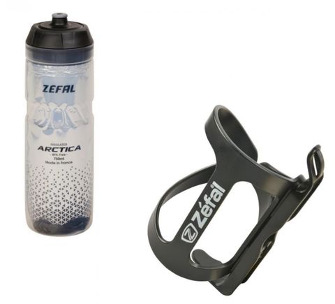 Zéfal Zefal 1x Trinfklaschenhalter WIIZ schwarz inkl 1x Zefal Trinkflasche Arctica silverblack 750ml