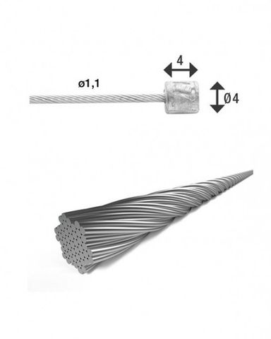 XLC XLC Schaltinnenzug Ø 1,1/ 2250mm 1 Nippel Ø4x4mm
