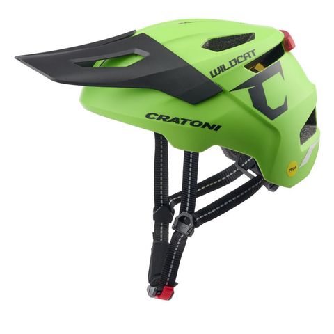 Cratoni Cratoni WildCat MIPS Kinder MTB-Helm lime matt S-M, 49-56 Zentimeter, MIPS, LED-Rücklicht, 12 Belüftungen, Visier