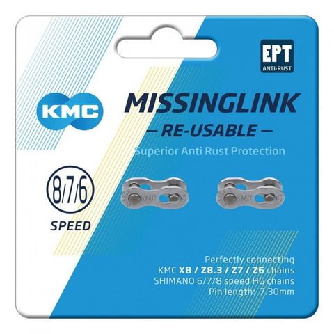 Kmc KMC 7/8R EPT 8-fach Missing Link Kettenschloss - Wiederverwendbarer Kettenverschluss für 7/8-Gang Fahrradketten