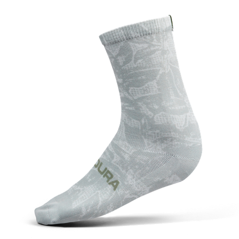Endura ENDURA GRID FLORAL LTD PRINT SOCK fietssokken 37-41 mains grey