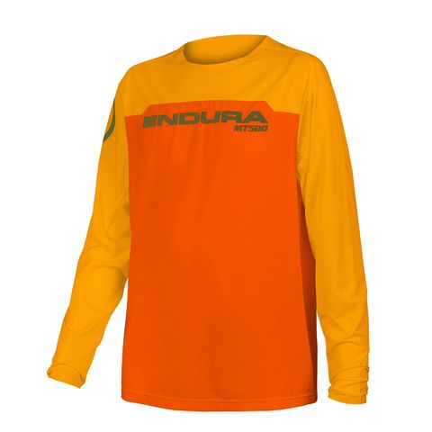 Endura Endura Kinder MT500 Burner Trikot (langarm) - Mandarine 11 - 12 Jahre - YL