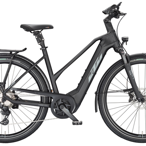Ktm KTM MACINA STYLE 730 Trapez 750 zwart mat (grijs+oranje) D 46cm