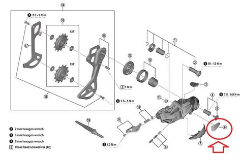Shimano SHIMANO Typenschild für RD-M9250 XTR
