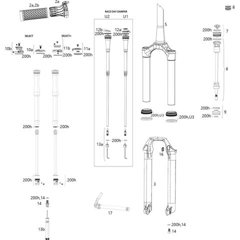 RockShox RockShox Ersatzteile SID 35 mm Select/Select+/Ultimate (C1 / 2021) 6 110 mm