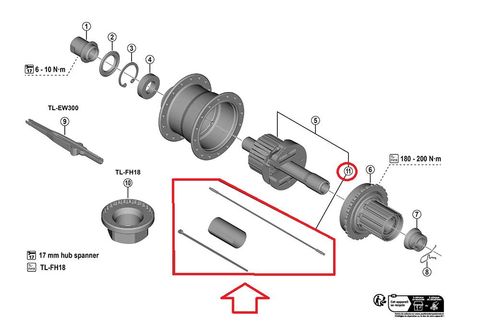 Shimano SHIMANO Flachkabel mit Schrumpfschlauch und Kabelbinder f.FH-U6060 - Zubehör für FH-U6060 Naben