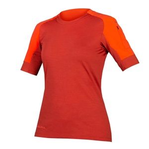 Endura ENDURA GV500 Gravel Fietsshirt Korte Mouwen Rood Dames