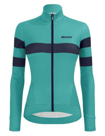 Santini Santini Coral Bengal Kadın Termal Kışlık Bisiklet Forması 2W216175CORALBENG - Su Yeşili / L