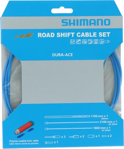 Shimano SHIMANO Schaltzug-Set Road polymerbeschichtet - präzise Schaltperformance, Blau