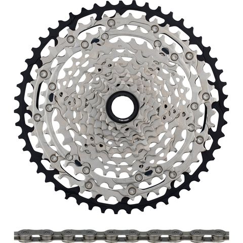 Shimano Shimano SLX Kassette CS-M7100-12 + Kette CN-M7100 12-fach Verschleißset silber 126 10-45