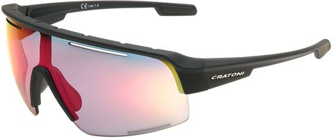 Cratoni Cratoni C-Matic NXT photochromic black rubber/clear - red mirror - black rubber + clear with red mirror