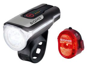 Sigma SIGMA SPORT Aura 80 USB K-Set Led Koplamp 80 Lux + Nugget II Achterlicht