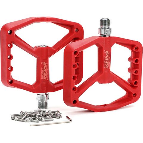 Enlee Enlee NY-02 110x100mm Mtb Naylon Fiber Platform Pedal Kırmızı