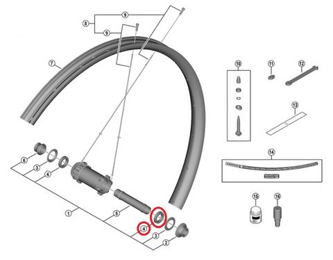 Shimano SHIMANO gedichtetes Patronenlager f.WH-M9200 Vorderrad - 17x26, 5mm