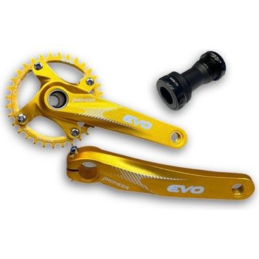 Evo Evo Pioneer Tek Yaprak Aynakol 170MM Hollowtech Göbek  Farklı Renklerde - RAİNBOW / 32T