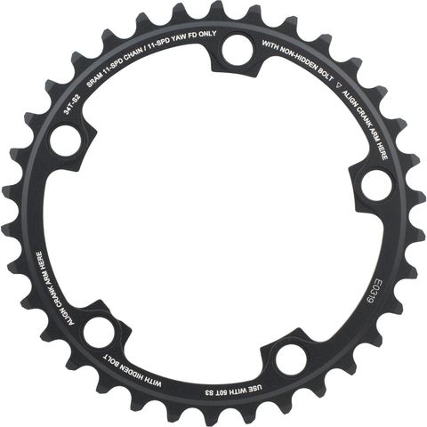 Sram SRAM Kettenblatt Road X-Glide Yaw, 5-Arm, 110 mm Lochkreis black silver 52 Z