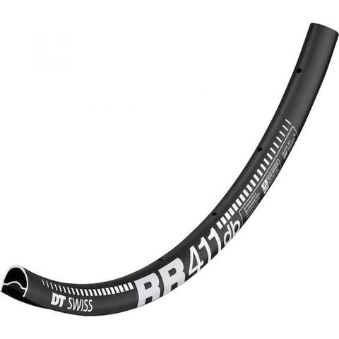 DT Swiss DTSwiss DT Swiss Felge RR 411 Asymmetric Disc 28 Loch Schwarz - leichte Performance-Felge für Scheibenbremse