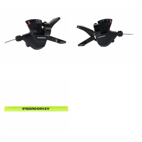Greendonkey Greendonkey Shimano 1x Schalthebel Altus SL-M315 3-fach links + 1x Schalthebel rechts + 1x Greendonkey Reflexband