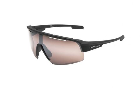Cratoni Cratoni Sonnenbrille C-Matic COLOR+Sport sw rubber,Glas amber silber verspiegelt