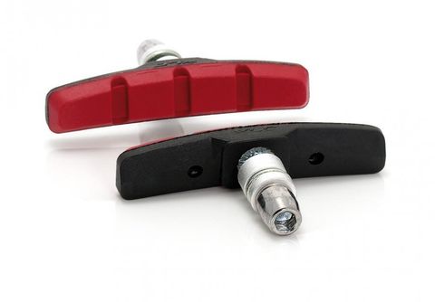 XLC XLC BS-V01 V-Brake Bremsschuhe 4er Set 70mm schwarz/rot - für Alu-Felgen, mit Verschleißindikator