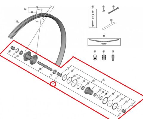 Shimano SHIMANO Hohlachse komplett für FH-M8210-B Laufradnabe