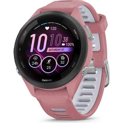 Garmin Garmin Forerunner 265S Smartwatch mit Schnellwechsel-Silikon-Armband 18 mm altrosa schwarz