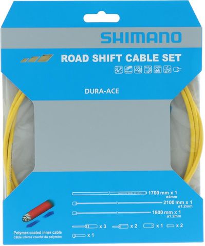 Shimano SHIMANO Schaltzug-Set Road polymerbeschichtet - präzise Schaltperformance, Gelb