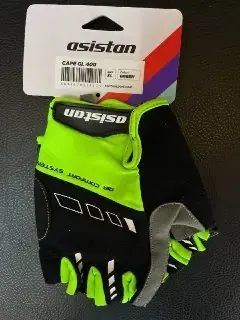 Asistan Asistan Jelli Siyah Yeşil Kısa Parmak Bisiklet Eldiveni XL-Beden / Bisiklet