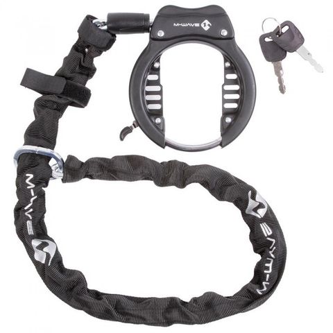 M-Wave MWave M-Wave Rahmenschloss Ringchain XL schwarz mit Kette 5,5x5,5x1000 mm