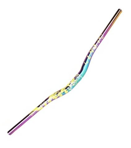 Lunje Lunje 31.8x780mm R:30 Alüminyum Mtb Bisiklet Gidonu Rainbow-Yeşil