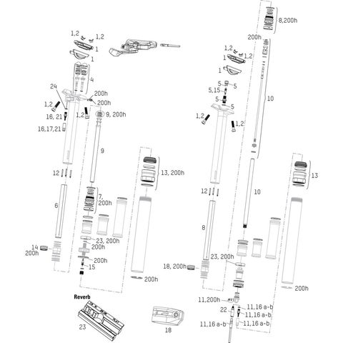 RockShox RockShox Ersatzteile Reverb / Reverb Stealth Sattelstütze (A1-A2 / 2011 - 2016) silber, Reverb / Reverb Stealth (A1-B1)