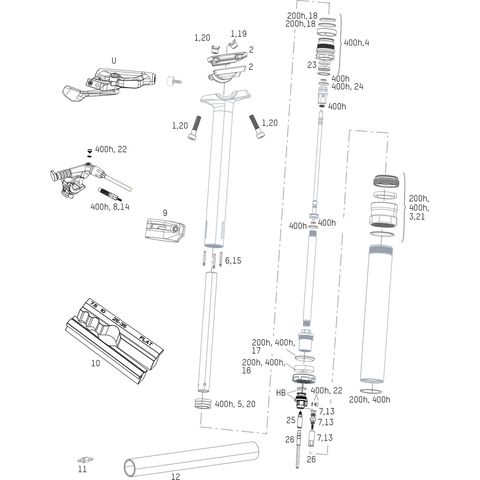 RockShox RockShox Ersatzteile Reverb Stealth Sattelstütze (B1 / 2017 - 2019) silber