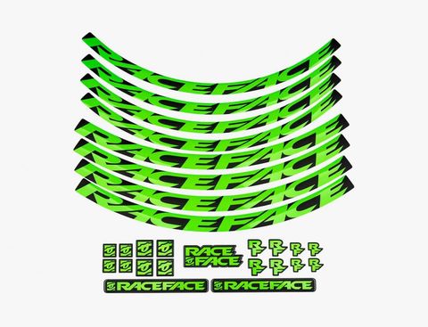 Race Face Race Face Laufrad Decal Set, small, neon grün - frischer Look für dein Laufrad