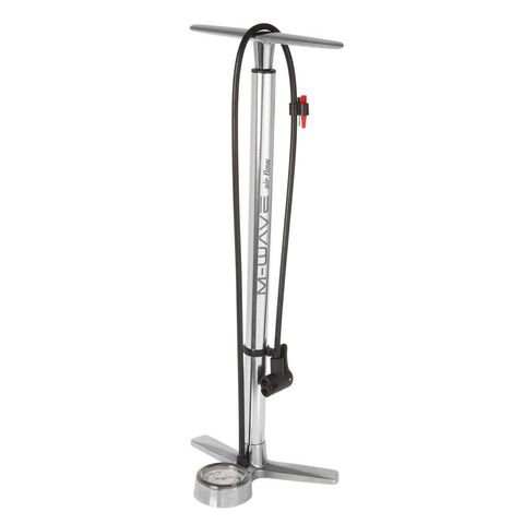 M-Wave MWave M-WAVE Air Flow Standpumpe - Aluminium-Standfahrradpumpe mit Manometer für AV/DV/FV