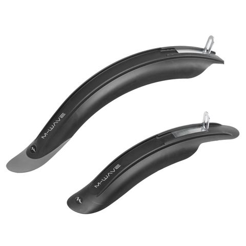 M-Wave MWave M-Wave Steckblech-Set MUD MAX für 12"-18" Kinder-/Falträder, flexibler Kunststoff, langer Spritzschutz, einfache Montage, schwarz