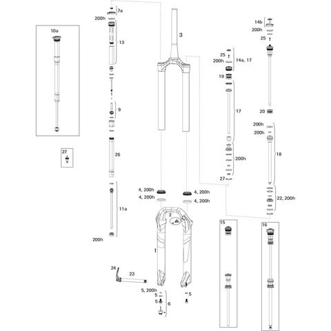 RockShox RockShox Ersatzteile Lyrik RC (B1 / 2016-2017) 29" 26