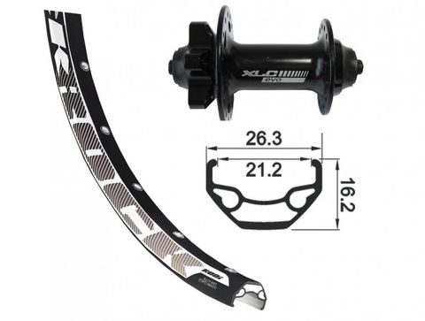 XLC XLC Vorderrad 26x1.9 FW-A06 6-Loch schwarz Schnellspanner 32-Loch