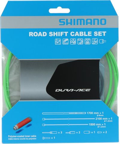 Shimano SHIMANO Schaltzug-Set Road polymerbeschichtet Grün - präzise Schaltperformance, Grün