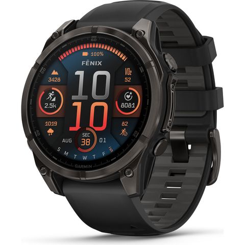 Garmin Garmin fenix 8 AMOLED Sapphire Titan GPS 47 mm Multisport-Smartwatch schwarz carbongrau