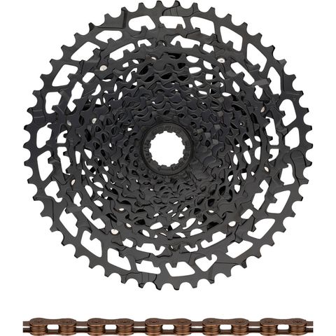 Sram SRAM NX Eagle PG-1230 Kassette + Eagle Kette 12-fach Verschleißset black - XX1 copper 126 11-50