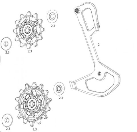 Sram SRAM REAR DERAILLEUR INNER CAGE GX Eagle Lunar - präziser Innenkäfig inkl. Schrauben