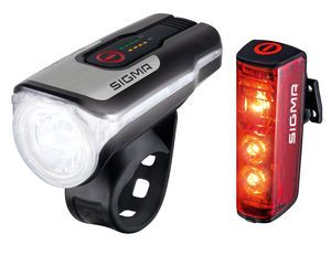 Sigma SIGMA SPORT Aura 80 USB K-Set Led Koplamp 80 Lux + BLAZE Powerled Achterlicht
