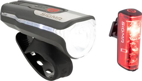 Sigma Sigma Aura 80 Frontlicht + Blaze Rücklicht mit Bremslicht LED Set mit StVZO schwarz